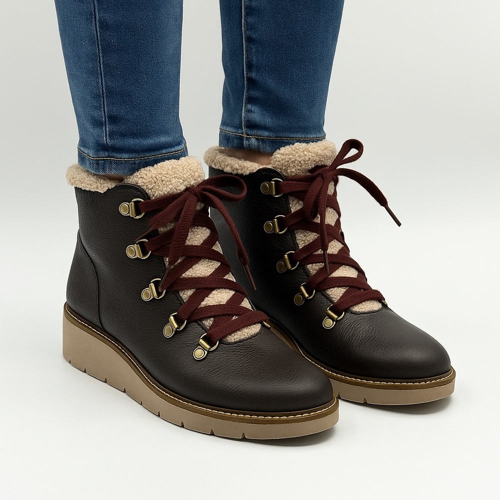 Dr. Scholl's Women's So Cozy Brown Leather Ankle Boot Size 8.5M